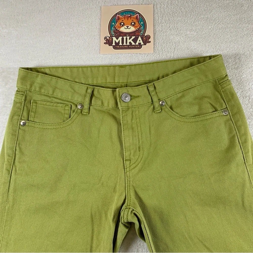 Uniqlo Jeans Women's Low Rise‎ Skinny Straight Olive Green Size 27 Inseam 28